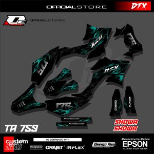 Striping Sticker Variasi Motor Dtraker Stiker List Fullbody (TA759)Satu Set Kanan Kiri Motif Api Keren