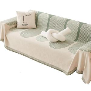 ผ้าคลุมปลอกโซฟาลายเรขาคณิตทันสมัยมีสไตล์สำหรับสี่ฤดูผ้าคอตตอนมีพู่ผ้าห่มและศิลปะสำหรับห้องนั่งเล่นของคุณ