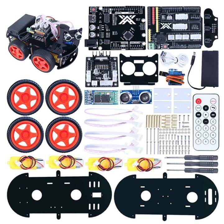 (KAWM) For Smart Car Robot Kit Bot DIY Remote Control Robot Started Kit ...