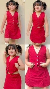 Kids Vest and Skort Terno Set for Girls | Stylish OOTD Outfit Dress for Kids Ages 2-10 Years Old | Summer Casual Fashion Clothes