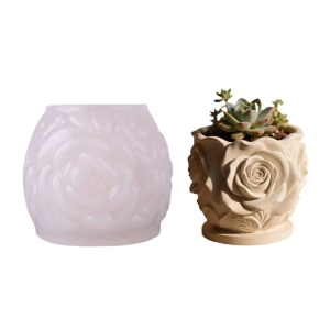 Practical Silicone Resin Mold with Detailed Rose Pattern Silicone Texture Perfect for Handmade Planter Craft Projects