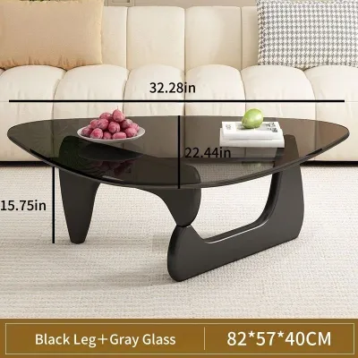 ⭐COD⭐Tempered Glass Top Round Coffee Table Sturdy Center Table for Home Living Room Mesa na Matibay