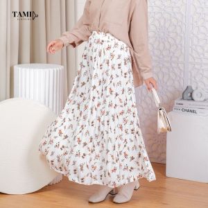 Rok Plisket Motif Bunga Premium Wanita Hanni