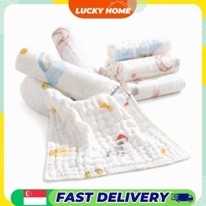 【Lucky Home】 【十月结晶|TEN-M JOURNEY|OCTOBER CRYSTAL】100% Cotton 6-Layer Bubble Gauze Baby Washcloth Towel 3-Piece Set