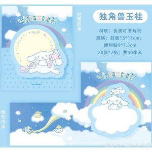 40Sheets Cute Sanrio Sticky Notes Fruits Sticky Kawaii Kuromi Cinnamoroll Pochacco MyMelody Pom Pom Purin Sticky Note Cute Notepads Sticky Note Pads Self Stick Memo Pad