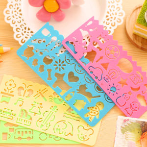 4pcs Creative Drawing Ruler Tool Kids Stationery Set Fun Drawing Learning