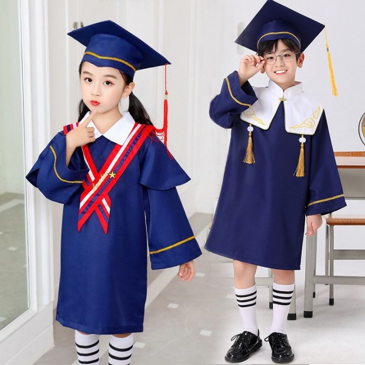 Kids Graduation Gown Sets Children School Uniform Kindergarten