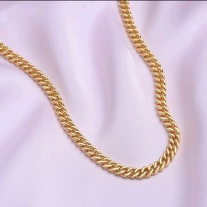 Classic Curb Chain Necklace 24K Gold Plated Zhulian