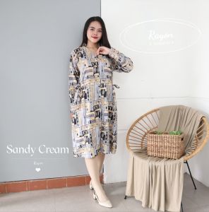 LDO Dress Wanita Sanghai / Daster Lengan Panjang Rayon