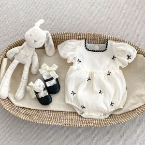 2026 Summer New Baby Girl Pull Sleeve Dress Infant Girl Cute Bow Gauze Dress Toddler Sweet Princess Dress Kids Sisters Clothing2026