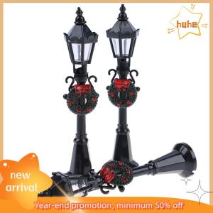 huhe 1 12 dollhouse Miniature Christmas Park Street โคมไฟตุ๊กตา streetlight Decor Toy