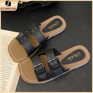 STOMPION Korean Sandals For Women Flat Fashion Casual Eegant ladies Sandals Beach Slippers Outdoor