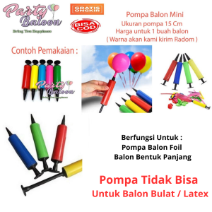 Pompa balon Mini tangan manual foil latex balon bentuk tiupan balon Kompa Balon satuan murah