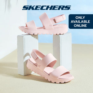 Skechers สเก็ตเชอร์ส รองเท้าแตะผู้หญิง Women Foamies Footsteps Breezy Feels Walking Sandals - 111054-BLSH Anti-Odor Dual-Density Hanger Optional Machine Washable Luxe Foam