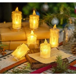 Transparent Battery Flameless Candles LED candleHalloween Christmas Decoration Atmosphere candlesbirthday decoration