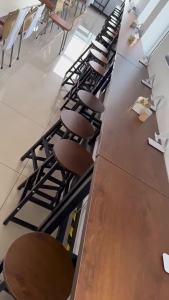 Bar Table 40CM wide Waterproof - High Long Table with Stool Set for Balcony & Small Space Living