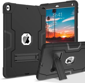 Kids Kickstand 3 Layers Heavy Duty Rugged Shockproof Protective Tablet Case Cover for iPad 11th Generation A16 2025iPad 10th Gen 9th 8th 7th 6th 5th GenAir 3 Air 2 Air 1Pro 10.5/9.7Mini 54
