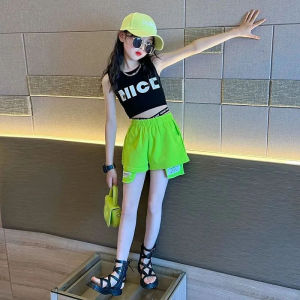 Setelan Anak Perempuan Import Tanpa Lengan Nice Short Pants Pinggang Karet Kekinian Fashionable