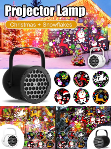 【Christmas + Snowflake】Projection Light Christmas Ambient Lights Projection Lights Pattern Snowflake Indoor Christmas Lights