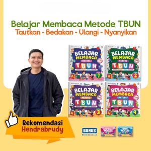 (Isi 4 Buku) Belajar Membaca Cepat Metode TBUN Tautkan Bedakan Ulangi Nyanyikan (Bonus Buku Doa Muslim Junior)