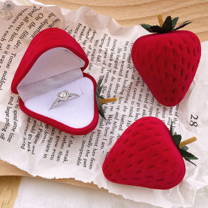 [Small Chrysanthemum] hộp đổ dâu tây/trái tim/Nhẫn Hoa Hồng Hộp lật nhẫn nơ dễ dàng hộp xách theo tinh tế hộp trang sức cho quà tặng bé gái cầu hôn thú nhận hộp nhẫn nữ lễ hội qixi ngày lễ tình nhân