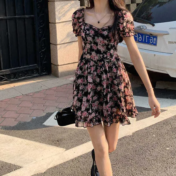 Floral dress shop korean style