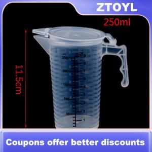 【ZTOYL】 100 250 500ML  Measuring Cups Jug Clear Baking Kitchen Flour Water with cover Sc
