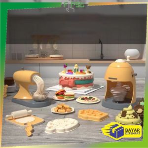 FH-M305 Mainan Cetakan Playdough Set Anak Mesin Noodle Maker / Mainan Edukasi Plastisin Clay Mie Ice Cream Cake Kids Set