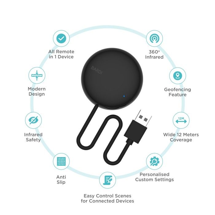BARDI Smart UNIVERSAL IR REMOTE 12M Wifi Wireless IoT For Home - Bardi ...