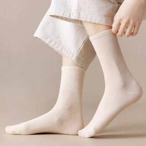 ถุงเท้าสไตล์สตรีทสีทึบใหม่สีสันสดใสนุ่มสบายหลอดสีสันสดใสถุงเท้าผ้าฝ้ายแท้