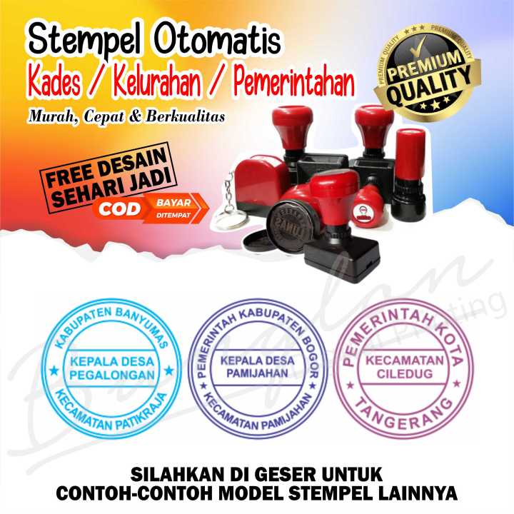 Stempel Otomatis Pemerintahan, Kades, Lunas, Legalisir, Sekolah, Dll ...