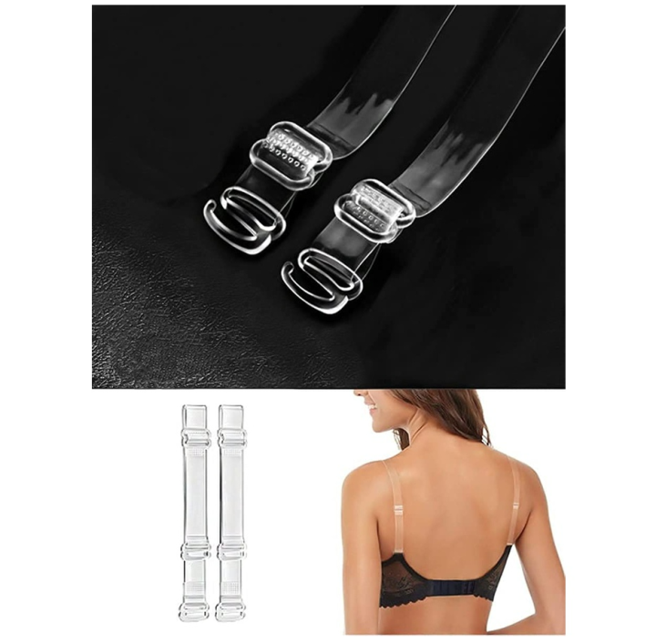 1Pair Invisible Bra Strap Elastic Shoulder Belt Transparent Non-Slip Plastic  1cm - AliExpress