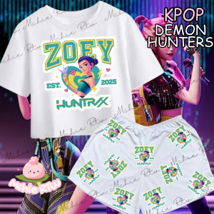 [mchie] kpop demon hunters huntrix Croptop Terno sleepwear/pambahay for kids and adult