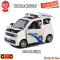 Diecast Miniatur Mainan Mobil Mobilan Anak Wuling Police Swat Mini Car 4 Door Open Suara & Lampu Menyala. 