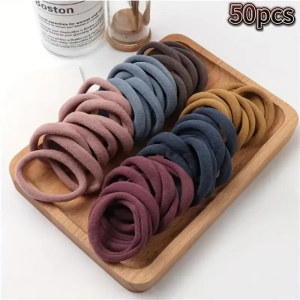 50PCS Seamless Hair Ring High Elasticity Non Damaging Head Rope Fashion Durable Rubber Bands