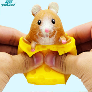 Colored Pinching Stress Relief Toy Cute Cheese Mouse Cup Novelty Pen Holder Multipurpose Soft Portable Vent Block Festival Birthday Gift