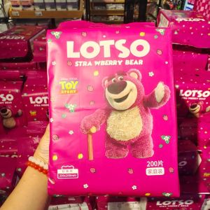 Khăn Giấy Cotton Tẩy Trang Gấu Dâu An Toàn Cho Da Bịch 200 Tờ