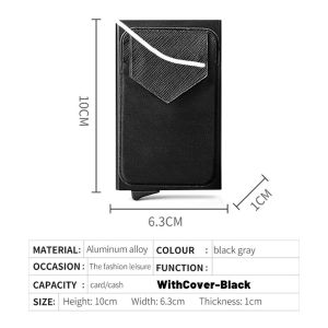 Slim Aluminum Wallet Elasticity Back Pouch ID Credit Card Holder RFID Wallet Pop Up Bank Card Case