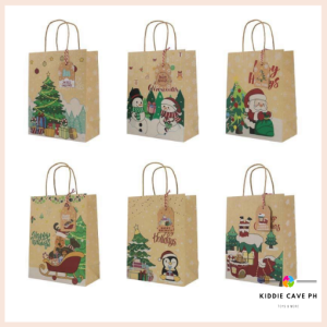 6 Pcs Christmas Party Loot Bag With Handle 002 Favor Souvenir Giveaways Candy Gift Box Party Supplies Packs and Sets Candy Bag Wrapping Bag
