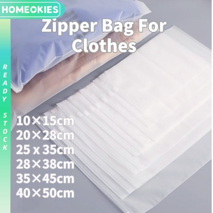 1PC Portable Translucent Plastic Package Zipper Bag Travel Transparent  Matte Clothes Storage Bag Waterproof Travel Packing Bag Lazada PH