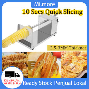 Mi.more Otomatis Alat Pemotong Kentang Spiral Stainless Steel Twisted Potato Cutter Slicer Untuk Goreng Dapur Warung Makanan Jalanan BISA COD