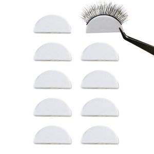 JON09 10 Pcs Semicircle Exhibit Practice Auxiliary Makeup Tools Beginner False Eyelash Display Board Eyelash Extension Training Eyelash Display Tray Fake Lashes Holder