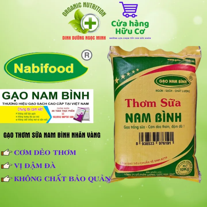Gạo thơm sữa Nam Bình nhãn vàng, gạo ST21`cơm dẻo thơm, vị đậm đà