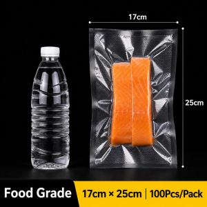 100Pcs Food Vacuum Sealer Bags BPA-Free Embossed Vacuum Pouches for Food Storage Meal Prep Sous Vide Cooking Meat Fruits & Vegetables Freezer and Microwave Safe Compatible with Most Vacuum Sealers