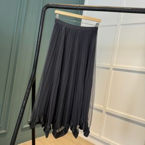 R5445 Reversible Scallop Ruffle Pleated Skirt