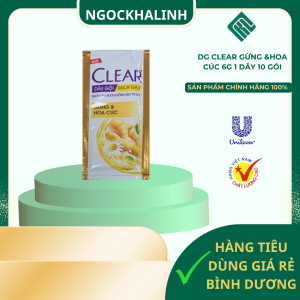 Dầu gội Clear gừng &hoa cúc 6g (1 Dây 10 gói)
