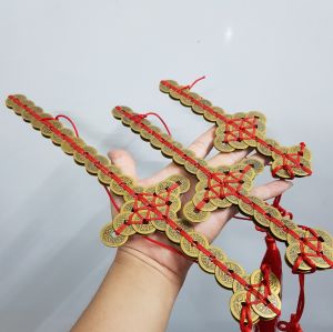 Kiếm đan tiền xu ngũ đế bằng đồng phong thuỷ