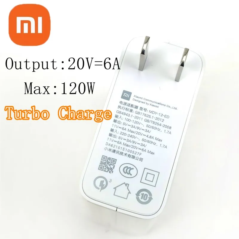 Original Xiaomi Mi 120W Fast Charger for Xiaomi 10 Ultra 4500mAh 5 Minutes  41% 23 Minutes Fully 100% Charged