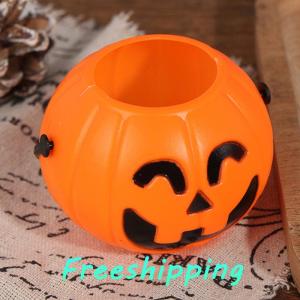 baoxue Halloween Party Props Plastic Pumpkin Bucket Decorate Halloween Decoration