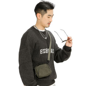 XINRANZJ Multi-zipper pocket Portable waterproof mini mobile phone bag Carry-on bag mens single shoulder chest bag slant bag